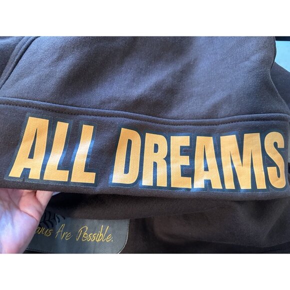 All Dreams Are Possible ADAP Y2K tracksuit hoodie sweats brown M Medium custom - Picture 16 of 16